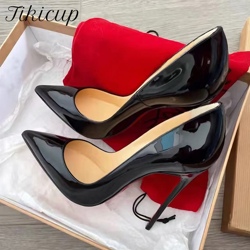 Patent Leather Pump - Tikicup classique noir brevet bout pointu