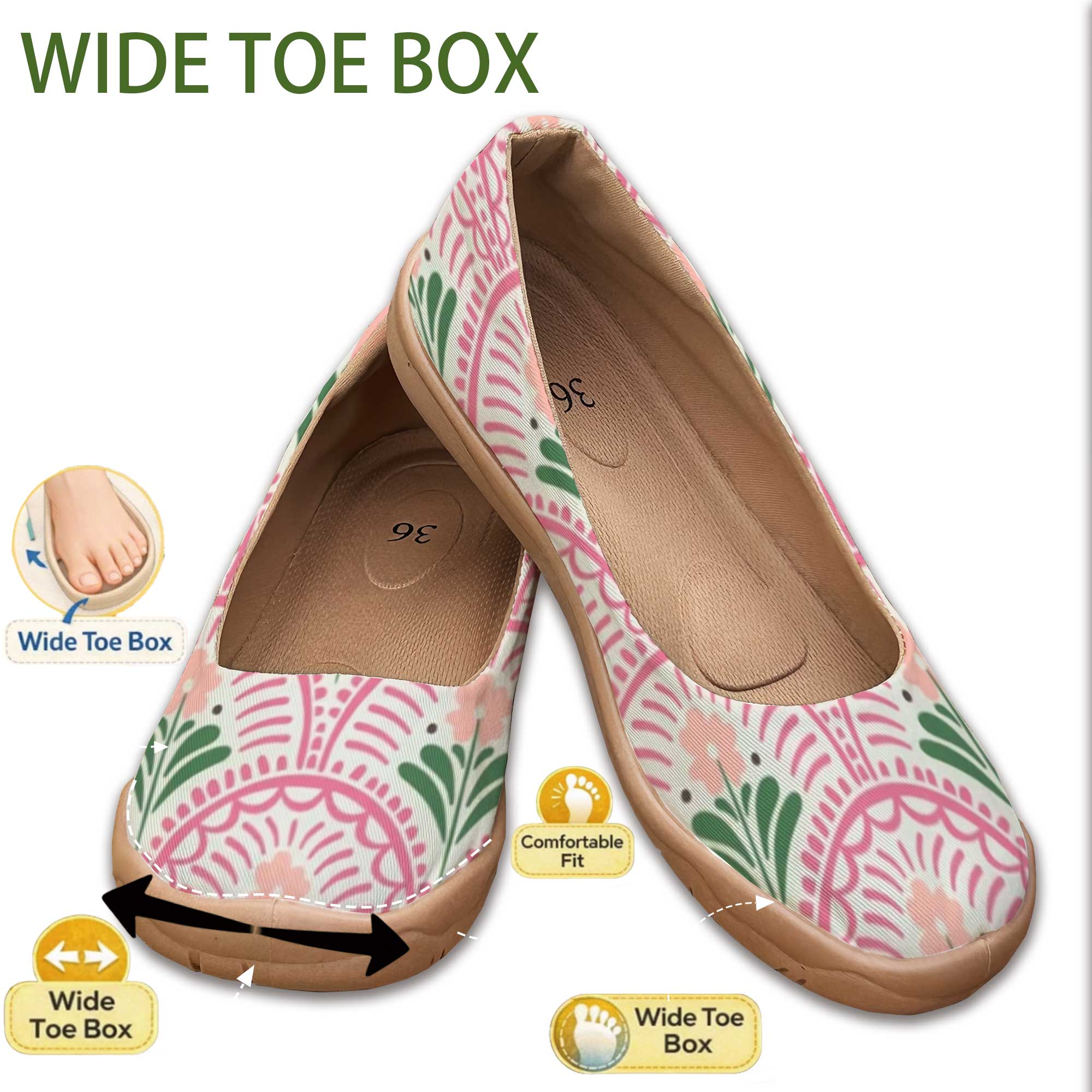 Women'S Shoes For Wide Feet - Chaussures pour femmes de style bohème,