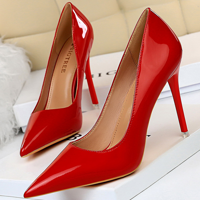 Patent Leather Pump - BIGTREE chaussures en cuir verni femme