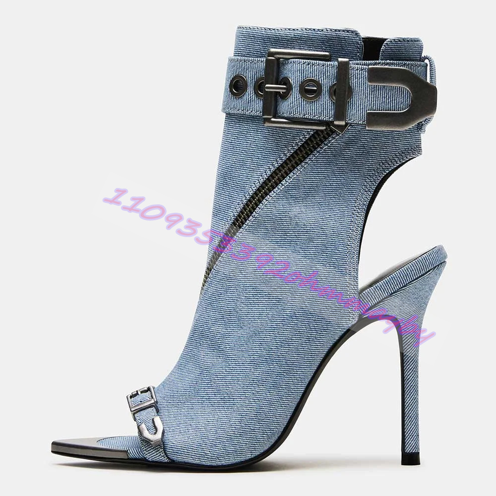 Bottines d'été en jean bleu à  - Suede Ankle Boot avis et prix