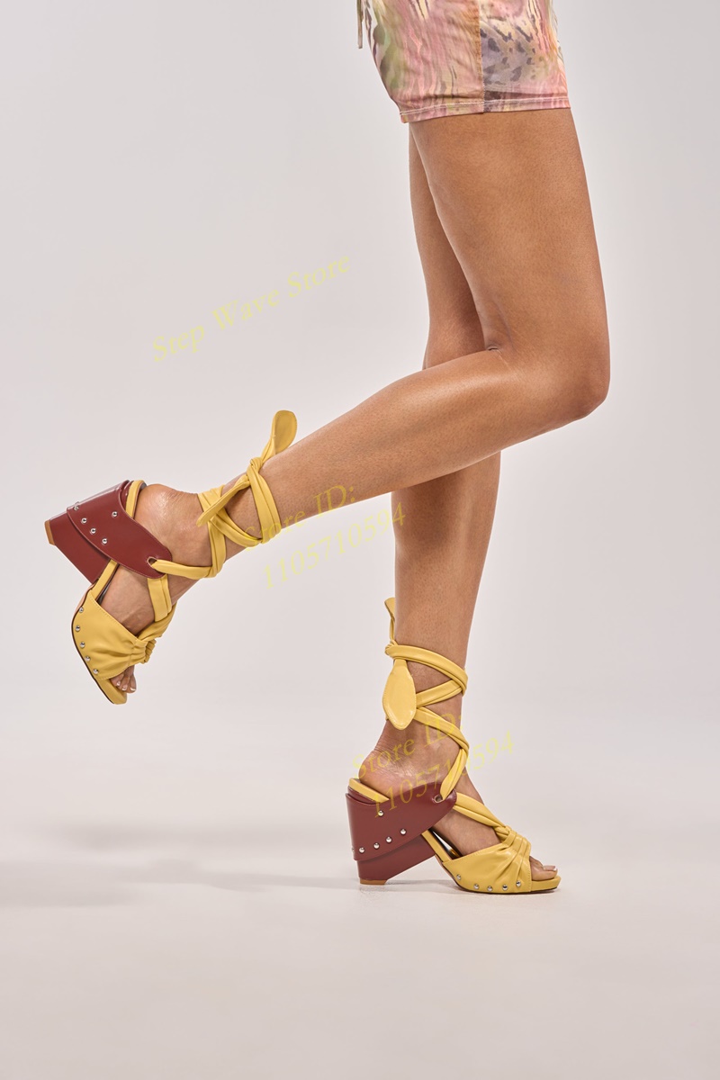 Sandales jaunes en similicuir  - Women'S Shoes Yellow avis et prix