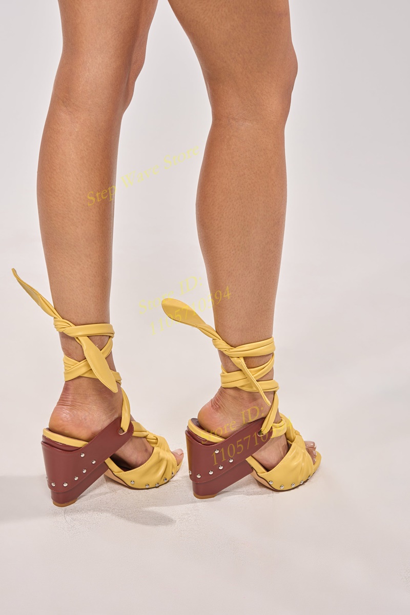 Sandales jaunes en similicuir  - Women'S Shoes Yellow avis et prix
