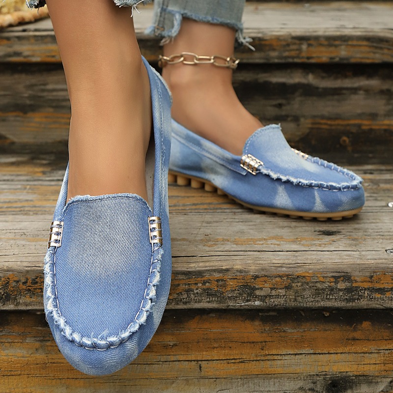 Mocassins en denim bleu clair  - Loafer Flat Women avis et prix