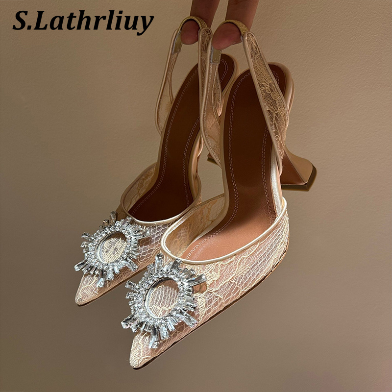 Sandales strass fleur bout poi - Patent Leather Pump avis et prix